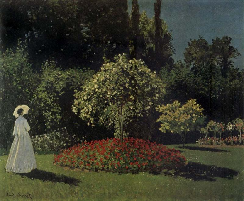 Claude Monet Lady in the Garden Spain oil painting art